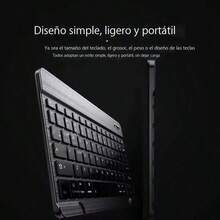 Teclado Inalámbrico Bluetooth Ultra Delgado 10'' - Silencioso, Portátil, Teclas Cuadradas | Compatible con 3 SO, Smartphone, Tablet y Portátil | Ideal para Mujeres - Azul - Ver 5