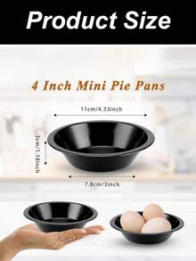 1个/2个/4个/6个/8个迷你派盘，5英寸可重复使用圆形派盘，不粘小派盘，碳钢圆形派盘，小型金属烤盘，适用于蛋糕、面包、肉类和甜点 - 彩色 - 查看 3