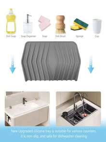 1pc Silicone Soap Dish, Portable Soap Holder, No Drilling Required, Japanese Style Bathroom Drain Rack, Home Soap Drainer Box - A - View 5
