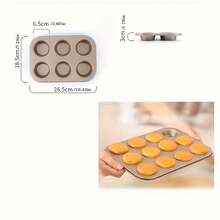 1pc 6-Cup Semi Sphere Non-Stick Baking Pan, Champagne Gold Dome Cake Mold For Hot Cocoa Bombs, Chocolate & Mousse Dessert Tray - Multicolor - View 7