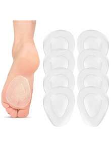 1 Pair Silicone Anti-Slip High Heel Insoles For Women, Pain Relief - Transparent One Size - View 4