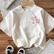 Camiseta de Manga Curta com Estampa Dupla Face Estilo Casual Estampa MARGARITA Gola Redonda - Branco - Visão 2