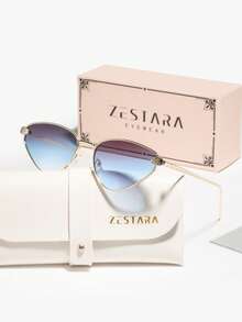 一副女士金属猫眼眼镜，复古优雅别致性感，百搭时尚，适合日常通勤、音乐节、海滩派对等场合。 - 彩色 - 查看 17