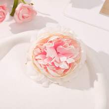 1个优雅芙蓉花仿真发夹，波西米亚风刘海侧夹，女孩发髻夹 - 彩色 - 查看 5