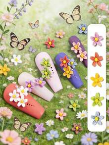 100/200/300/500/1000pcs Pack Cute Mini 0.75cm/0.29inch Flat Flower Resin Embellishments, For Jewelry Making - 100 Flowers - View 2
