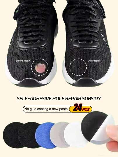 24pcs Self-Adhesive Shoe Repair Patches, Suitable For Heel, Forefoot, Mesh Shoes Lining, Prevent Friction, Shoe Care Accessories
