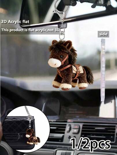 2026 Year Of The Horse Auspicious Keychain Pendant, Featuring Cute And Vivid Horse Design With Lucky Elements And Exquisite Craftsmanship, Suitable For Backpacks, Shoulder Bags, Unisex, Meaning Good Luck, Prosperity And Holiday Blessings. Suitable As New Year, Valentine's Day Gift, Birthday Gift For Ladies, Sisters, Daughters, Back To School Gift