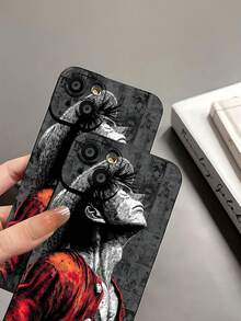 con chaqueta roja en blanco y negro. Esta elegante funda es compatible con Samsung, Apple, VIVO, OPPO, , Transsion, ,  y Honor. Fabricada en silicona TPU, ofrece protección contra golpes y caídas, además de una sensación superior. Es un regalo ideal para familiares, amigos y seres queridos, y la opción perfecta para San Valentín y Año Nuevo. - Negro - Ver 8