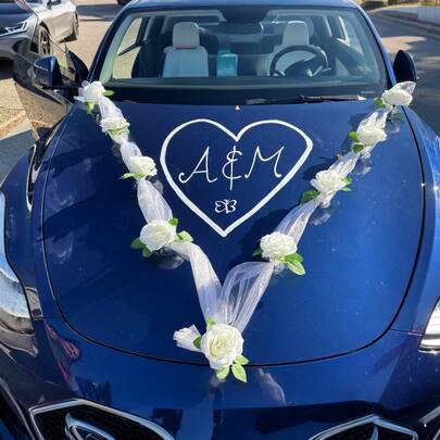 Wedding Car Flowers, Artificial Flowers Wedding Car Decoration Ribbons Diy Flower Photo Props Wedding Car Bridal Door Handle Decoration Supplies Party Event Accessories Wedding Decoration