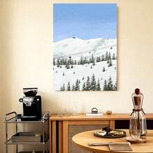 Framed 1pcset Retro Easy Ski Resort Scenery Posters Wall Art, Canvas Art, Ideal For Living Room And Bedroom Decor - Framed - 查看 3