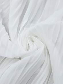 EARO Flowy White Pleated Skirt, Women's Fashion Long Fabric A-Line Skirt, Chiffon Draping Elegant & Versatile - White - View 6