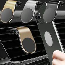 L-Shaped Magnetic Air Vent Car Phone Holder, Instant Installation On Air Vent, 360° Rotation Adjustable View, Strong Magnetic Attachment No Screen Shake, High-Quality Sturdy Design, Convenient For Navigation - Multicolor - View 2