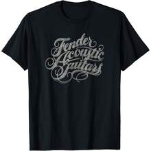 Fender Acoustic Guitars Retro Font Logo T-Shirt - màu đen - Xem 1