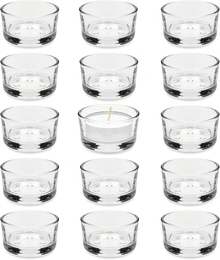 Set Of Tea Wax Candle Holders, Tea Wax Candle Holders (Set Of 15), Diameter 4.5 Cm, Small Clear Glass, Ideal For Weddings, Birthdays, Festivals, Candle Boxes, Party Decorations And Other Occasions. - 15件 - 查看 7