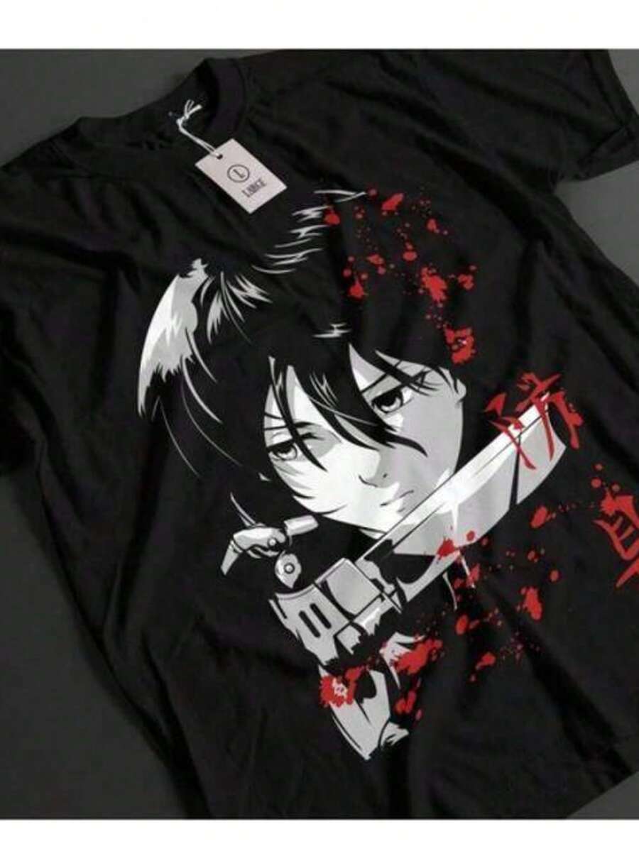 Unisex Anime Print T-Shirt, Japanese Anime T Shirt Men Graphic Tees Women'S Christmas Graphic Tee Men's Anime - Themed Print T Shirt AttackS OnS TitanS Rival Ackerman LeviSS Vintage T-Shirt Hip Hop Streetwear Graphic Cotton Men T Shirt New Tee Tshirt Womens Tops Men T-Shirt For Ourdoor, Perfect Christmas & Holiday Gift For Friends, Halloween Shirts For Men Black - Perfect Thanksgiving Christmas New Year Gift Breathable Cotton Crew Neck T-Shirt, Designed For Outdoor Life, Journeys, Hiking Trails, And Everyday Relaxed Style Ropa De Hombre Graphic Tee Men Clothes  Gras Valentine's Day Suitable For Anime And Manga Fans, Perfect For Everyday Wear And Parties. - 黑色10 - 查看 1