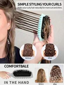 2026 European + UK Professional Curling Hair Brush, Creates Perfect Curly Waves And Spiral Curls, Frizz-Free, Smooth And Easy To Comb, Salon-Level Styling - 2045 - View 3