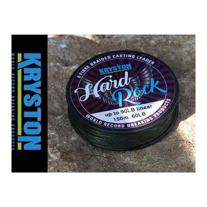 Kryston Hard Rock Braided Castin Leader 60lbs Spod Spomb Dark Olive Green