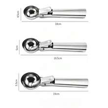 4-Piece Stainless Steel Ice Cream & Fruit Scoop Set, Durable Melon Baller, Suitable For Watermelon, Cantaloupe, Papaya, Honeydew - Fruit Ball Maker, Platter Prep, Modern Kitchen Tool, Ice Cream Scoop, Baking Tool, Dessert Maker, Dual Use Home & Commercial Ice Cream Spoon, (4 Seasons Applicable), Kitchen Utensils, Serving Tool, Party Host, Dessert Lover - Silver - View 12