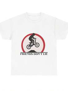 T-Shirt - Freunde lügen nicht - BMX Fahrer Grafik Tee - Weiss - Übersicht 8