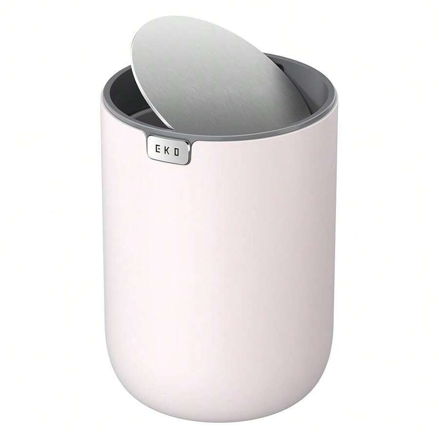 Fandy 0.58 Gal/2.2L Mini Trash Can With Lid, Swing-Top Desktop Trash Can For Bathroom, Countertop, Vanity, Desk Or Office, Small Garbage Bin (Pink) - Pink22Liters - View 1