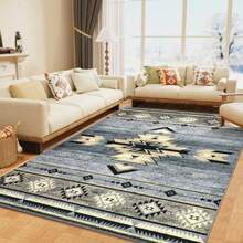 Western Rugs For Living Room Bedroom Dining Kitchen Washable Area Rugs For Home Decor Non Slip 6ft X 9ft Grey - 9' X 6' (Rectangular)+Millennial Gray - View 2