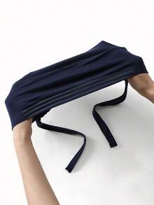 女性头巾 - 藏青-防滑綁帶帽 - 查看 5