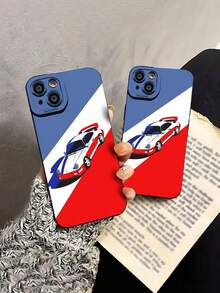 Genial diseño de coche con los colores de la bandera francesa. Esta elegante funda es compatible con Samsung, Apple, VIVO, OPPO, , Transsion, ,  y Honor. Fabricada en silicona TPU, ofrece protección contra golpes y caídas, además de una sensación superior. Es un regalo ideal para familiares, amigos y seres queridos, y una opción perfecta para San Valentín y Año Nuevo. - Negro - Ver 1