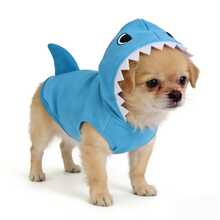 1件时尚可爱3D动物卡通连帽毛衣，图案包括兔子、鲨鱼、狮子、青蛙、外星人、蝙蝠、浣熊，适合小型和中型犬穿着，保暖宠物服装 - 彩色 - 查看 4