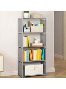 5-Tier Organizer Unit, Simple Assembly, Portable / Bookcases And Storage Furniture, 4-Cube Shelving Unit - Light Grey - View 4
