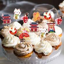 DHibachi Birthday Party Decorations - 36PCS Japanese Cupcake Toppers Party Decoration Hibachi Cupcake Picks Decor Baby Shower Plies - HibachiJapanese - View 5