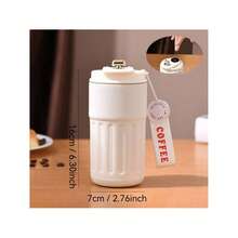 1pc 450ml (15.2oz) Stainless Steel Insulated Smart Coffee Cup With Sleeve And Handle, Suitable For Back To School Season - Multicolor - View 2