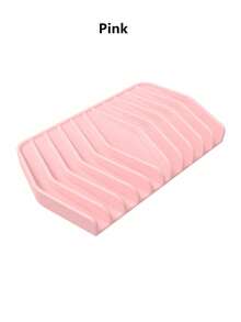 1pc Silicone Soap Dish, Portable Soap Holder, No Drilling Required, Japanese Style Bathroom Drain Rack, Home Soap Drainer Box - A - View 4