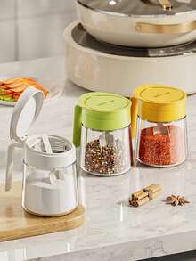 Seasoning Jar Set, Airtight Spice Jars Bottles, Kitchen Condiment Storage Containers - Multicolor - View 4
