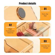 Acrylic Eyelash Extension Organizer Large Capacity Lash Plies Storage Container Box Makeup Cart With Lashes Extension Plies - 琥珀色 - 查看 4