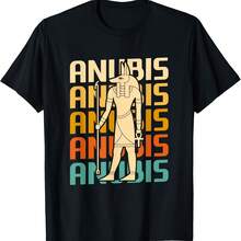 Camiseta vintage retro de Anubis, mitología del antiguo Egipto, dioses egipcios - Negro 1 - Ver 1