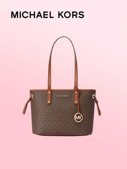 Michael Kors Bolso de mano clásico para mujer de piel auténtica con bolso cruzado desmontable, bolso elegante, bolso de hombro, diseño abierto adecuado para ir al trabajo, compras diarias, multiusos, uso diario, regalo para vacaciones
