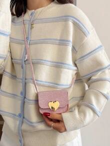 1pc Fashionable Shiny Shoulder Bag With Flap Magnetic Closure, Suitable For Daily Use - A - View 7