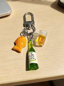 1 pieza Abridor de botellas con forma de caballito de mar de resina, accesorio colgante para billetera, mochila, llavero DIY, llavero de coche, decoración de pareja, adecuado como regalo de cumpleaños o fiesta para familia, pareja, amigos - Multicolor - Ver 1