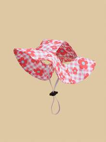 1pc Cute Polyester Wind-Resistant Sun Hat, Ear-Exposed Design, Anti-Shedding, Adjustable Sun Protection, Suitable For Small Pet Dogs To Wear Outdoors All Year Round - Multicolor - View 28