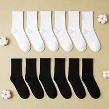 Tendencia6 Pares Calceta Deportiva Unisex Calcetin Largo Algodon GymCalidad premium - Blanco y Negro - Ver 4