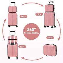 Hot-Selling 2-Pcs Carry-On Spinner Luggage, Lightweight For Travel Luggage Case Trolley Suitcase Spinner Suitcase Travel Luggage Travel Suitcase Hard Shell Suitcase Suitcase Luggage Carry-On Suitcase With Wheels Travel Essentials Durable For Men For Women For Vacation For Business Large Capacity Travel Essen - 貝殼紋玫瑰金 - 查看 2