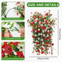2pcs Artificial Hanging Daisy Flowers, Fake Plant Decor For Indoor Outdoor Potted, Farmhouse Style For Spring Summer - Multicolor - View 5