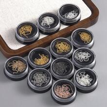 瓶裝美甲珍珠鏈飾品，含金銀色金屬珠與鏈條，適用於DIY美甲裝飾及其他手工藝裝飾，長金屬鏈條美甲流蘇裝飾美甲吊飾 - 彩色 - 查看 5