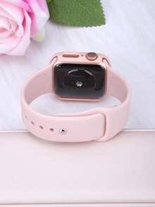 这款二合一表带兼表壳兼容 ，适用于 40mm、41mm、42mm、44mm、45mm、46mm 和 49mm 尺寸。运动休闲风格，搭配铆钉硅胶表带。配备防震防刮硬质 PC 表壳和钢化玻璃屏幕保护膜。兼容 Ultra/11/10/9/8/7/6/5/4/SE 系列。男女皆宜。柔软舒适，易于佩戴，触感灵敏。 - 粉砂色 - 查看 5