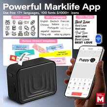 Marklife M1 Label Printer, M1 Portable Handheld Bluetooth Mini Label Printer, Includes Portable Wireless Connection, Provides Multiple Templates, Suitable For Smartphones, Easy To Use, Suitable For Office And Home Organization, USB Charging, Black - Pure Black - View 3