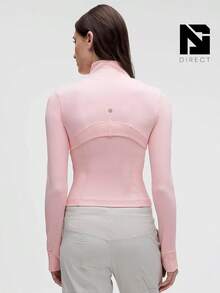 Lululemon Define Cropped Jacket Nulu Blush Quartz Gold Gold-For Yoga Gym Running-Sweat-Wicking-Yoga-All Seasons Sport-Spring/Summer-Autumn/Winter-Back To School- Easter Gift - Blush Quartz/Gold/Gold - 查看 3