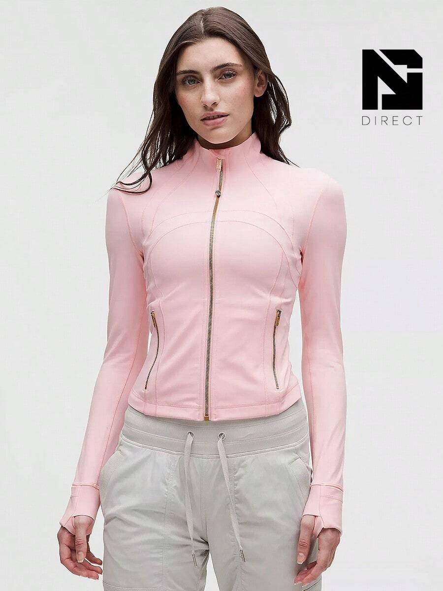 Lululemon Define Cropped Jacket Nulu Blush Quartz Gold Gold-For Yoga Gym Running-Sweat-Wicking-Yoga-All Seasons Sport-Spring/Summer-Autumn/Winter-Back To School- Easter Gift - Blush Quartz/Gold/Gold - 查看 1