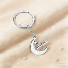 1PC[Star Moon]Personalized Stainless Steel Moon Star Arabic Name Pendant Necklace, Fashionable And Elegant Custom Jewelry, Unique Gift, Suitable For Daily Wear - Multicolor - View 10