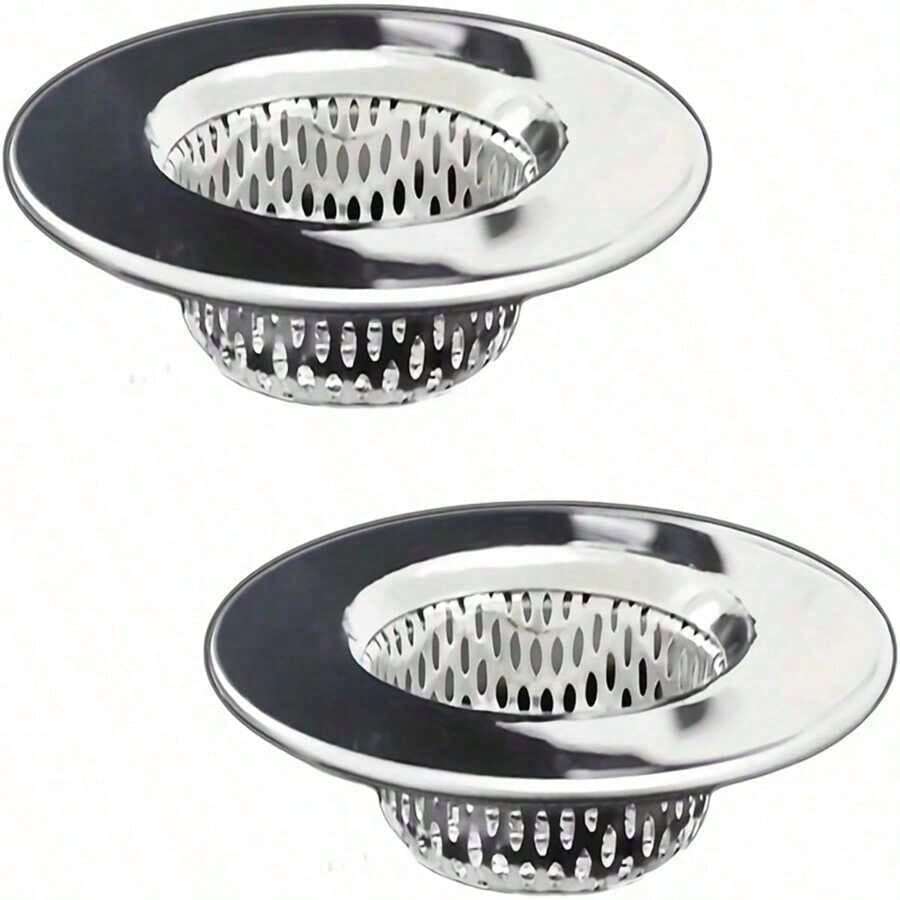2pcs Bathtub Drain Strainer/Hair Catcher Stainless Steel Basket, Fits 1.65-3.0 Drain, Shower, Bathroom, Laundry Room Home Bathroom Decor Fall Decor Back To School - 銀色 - 查看 1