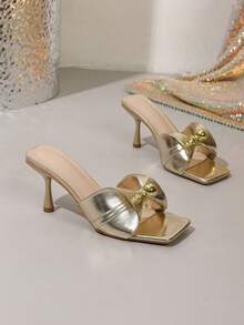 Women Heeled Sandals - Gold - View 6